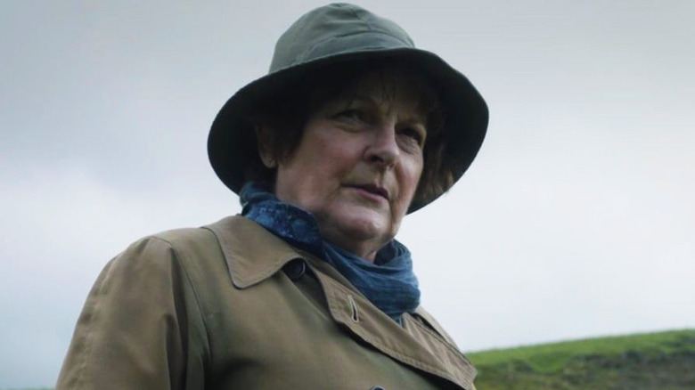 Brenda Blethyn as Vera Stanhope standing outside in "Vera."