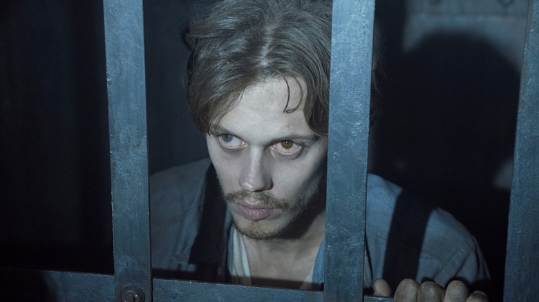 The Kid looking up through bars at Shawshank