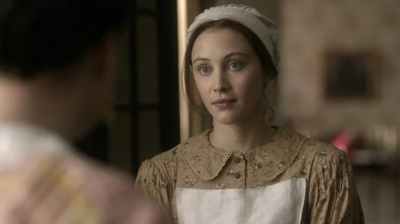 Sarah Gadon as Grace in 1800s maid uniform in Alias Grace