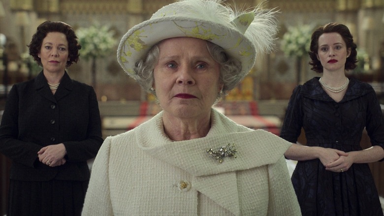 All three versions of Queen Elizabeth II, from different stages of life, collide in the series finale of "The Crown."