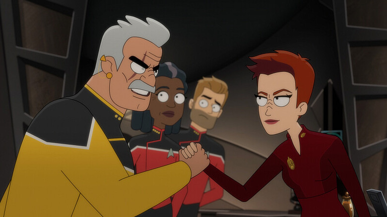 Shaxs, Freeman, Ransom, and Kira in "Star Trek: Lower Decks"