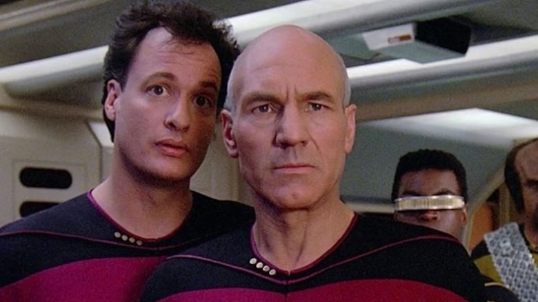 Q and Jean-Luc in Star Trek: The Next Generation