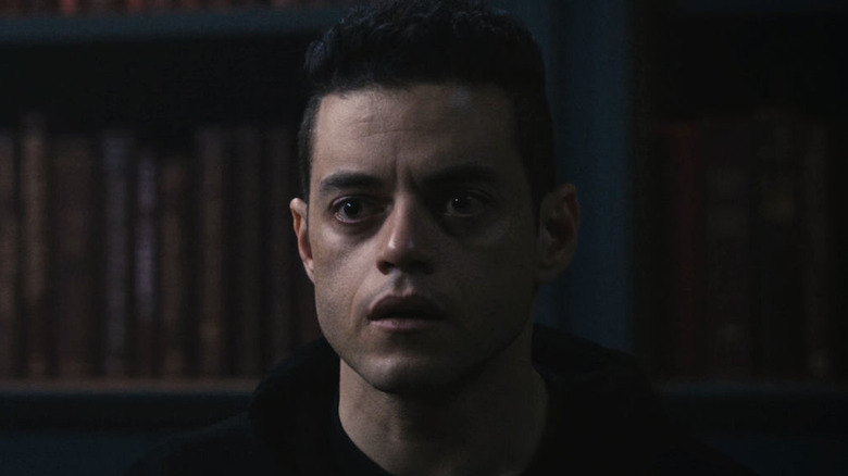Elliot Alderson, staring ahead intensely in Mr. Robot.