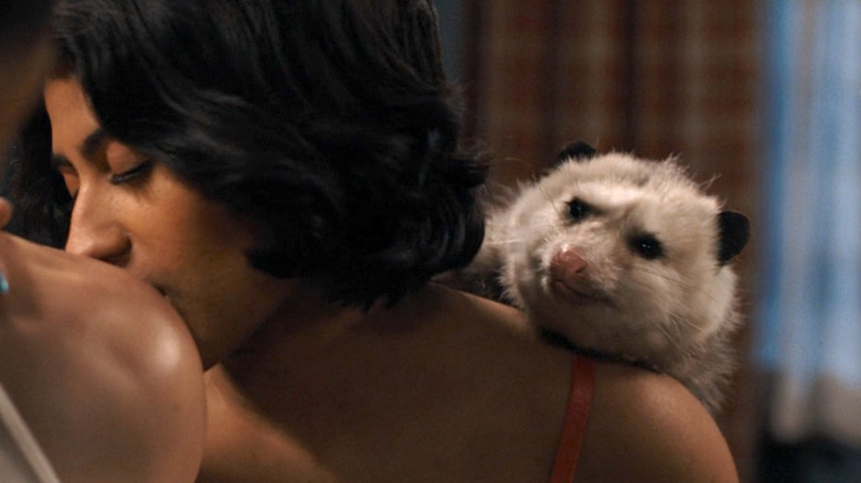 A possum on Issa's shoulder in Adults Season 2 Episode 4