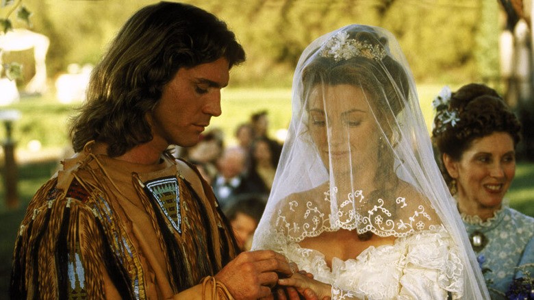 Michaela Quinn (Jane Seymour) getting married to Byron Sully (Joe Lando) In Dr. Quinn, Medicine Woman