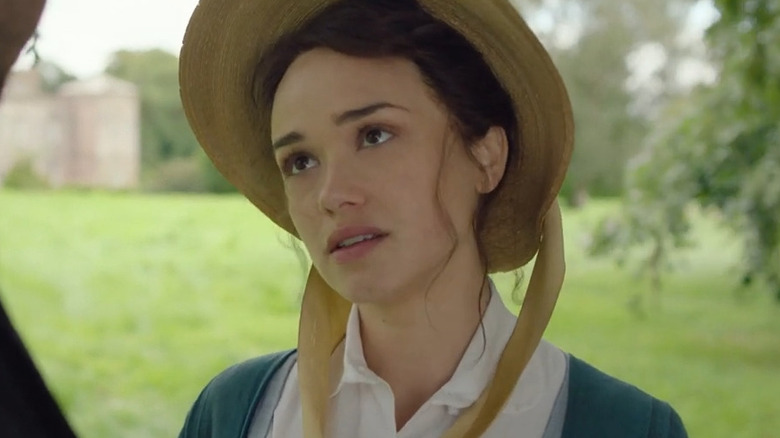 Charlotte Heywood (Rose Williams) speaking to someone in Sanditon