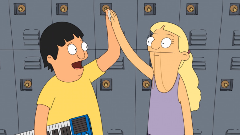 Courtney and Gene high five