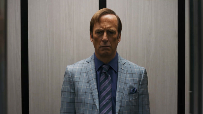 Bob Odenkirk as Saul Goodman/Jimmy McGill in an elevator on Better Call Saul