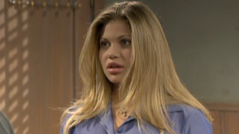 Danielle Fishel as Topanga Lawrence looking surprised in Season 7 of Boy Meets World