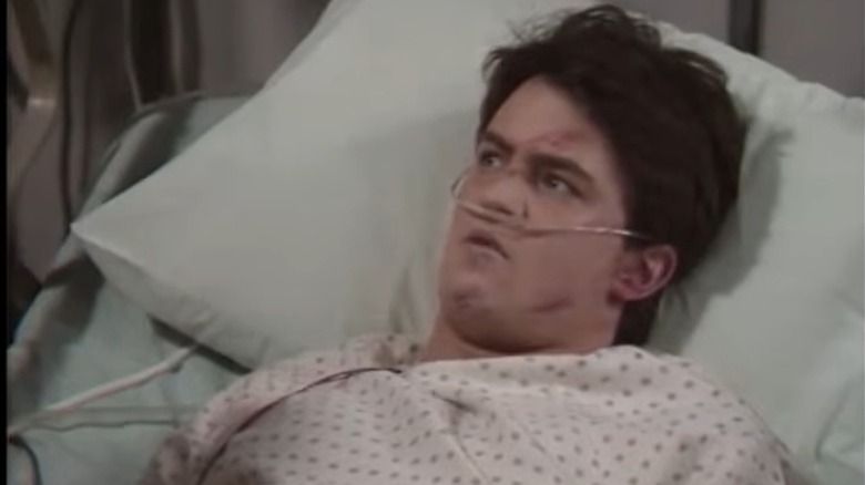 Sandy in the hospital after his DUI accident