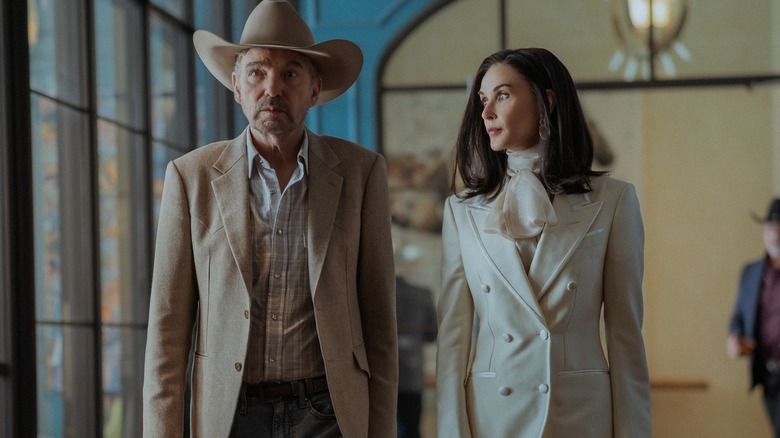 Billy Bob Thornton as Tommy and Demi Moore as Cami in Landman Season 2