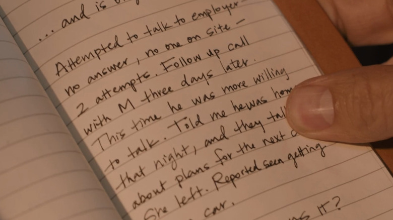 Tracker Season 4, Episode 1 Screenshot of Colter Shaw's Notebook