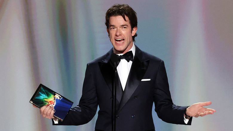 John Mulaney speaks on stage during the 78th Primetime Emmy Awards