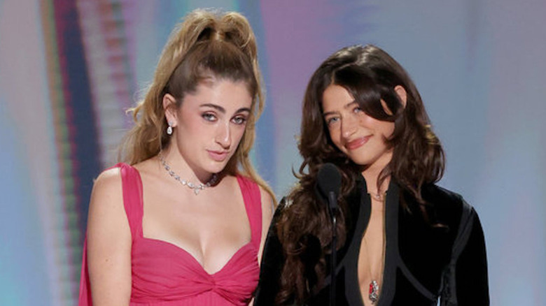 Rachel Sennott and Odessa A'zion speak on stage during the 78th Primetime Emmy Awards