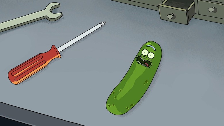 Rick after becoming a pickle on Rick and Morty.