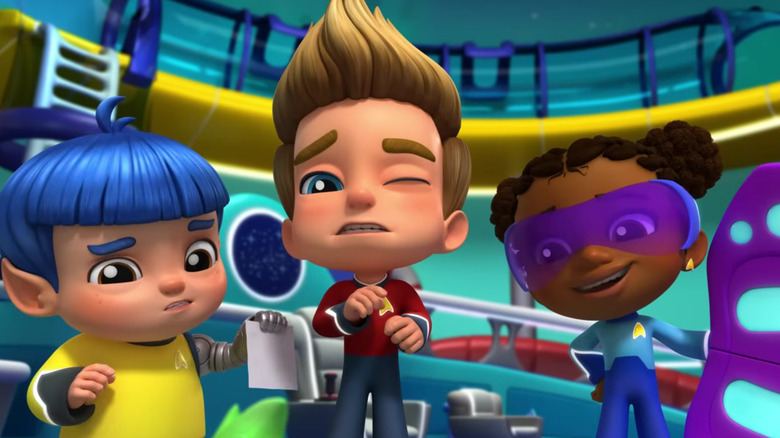 Sprocket, JR, and Roo standing side by side on Star Trek: Scouts