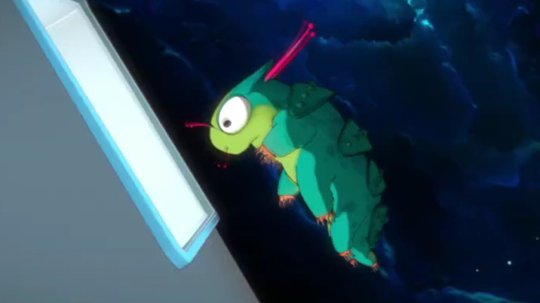 Ephraim floating in space and looking at a window on Star Trek: Short Treks