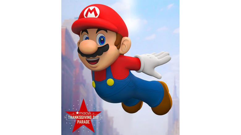 Mario balloon in the 2025 Macy's Thanksgiving Day Parade