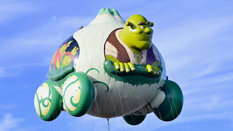 Shrek balloon in the 2025 Macy's Thanksgiving Day Parade