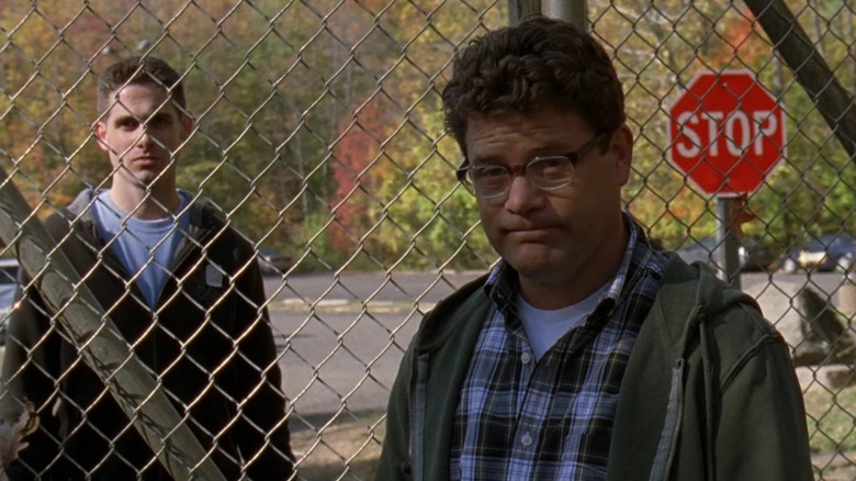 Pastor Wayne Hensley (Sean Astin) looks skeptically at the cops in Law & Order