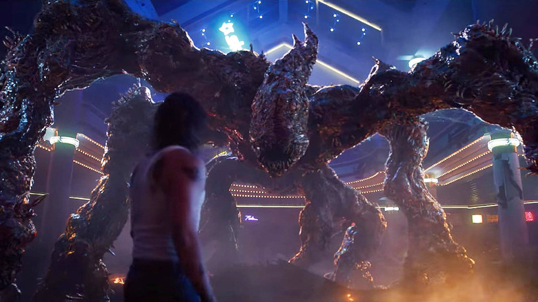 Billy Hargrove (Dacre Montgomery) confronts the meat flayer in Stranger Things