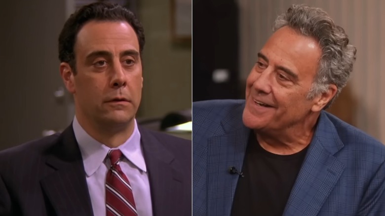 A side-by-side photo of Brad Garrett in Everybody Loves Raymond and at the 30th anniversary reunion.