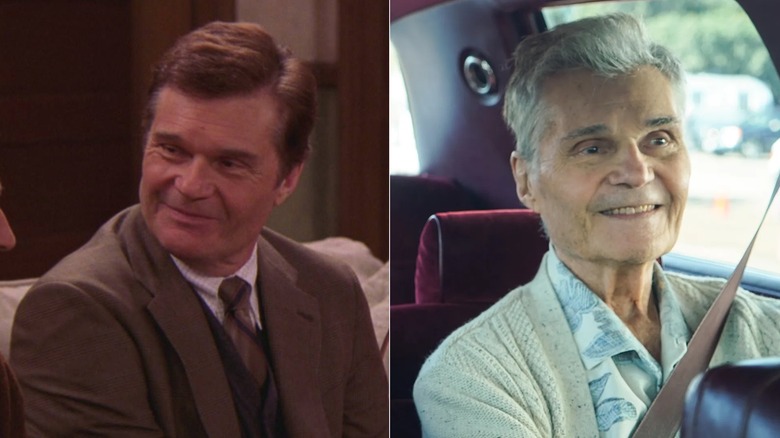 A side-by-side photo of Fred Willard in Everybody Loves Raymond and Modern Family.
