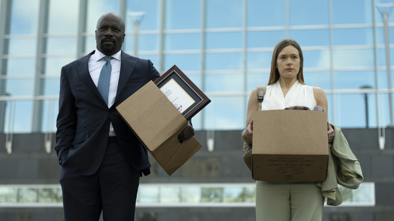 Mike Colter as Michael Price and Rachel Keller as Oliva Siffre