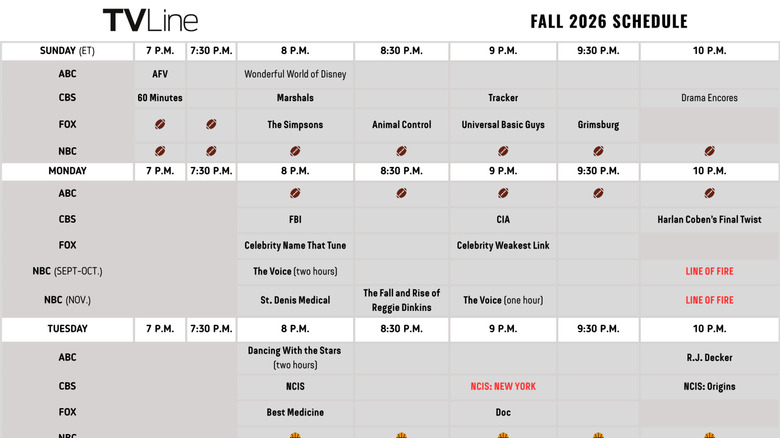 Fall 2026 TV Schedule