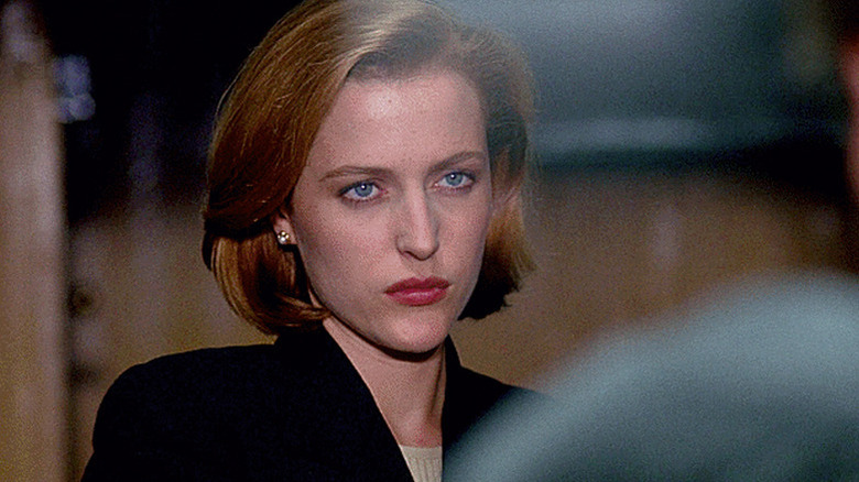 Dana Scully (Gillian Anderson) looking at someone on The X-Files