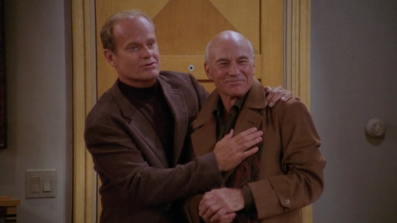 Kelsey Grammer and Patrick Stewart as Dr. Frasier Crane and Alistair Burke in Frasier