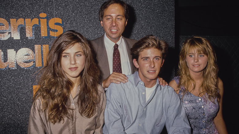 Jennifer Aniston with her co-stars on Ferris Bueller (1990)
