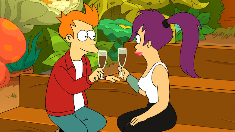 Fry and Leela on Futurama