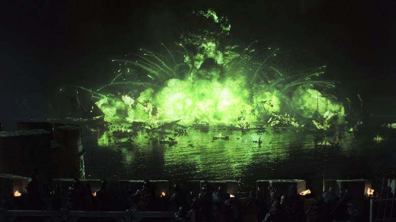 Blackwater Bay exploded in green fire in Game of Thrones