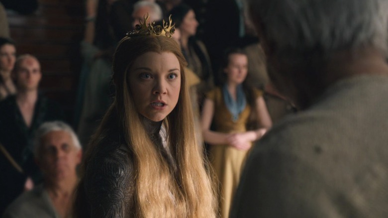 Margaery arguing with the High Sparrow on Game of Thrones S6E10
