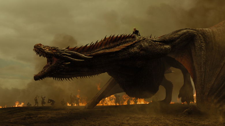 Daenerys and a dragon in Game of Thrones