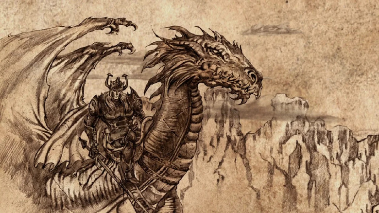 Aegon the Conqueror riding his dragon in an animated video for Game of Thrones