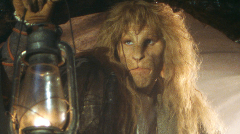 Beast (Ron Perlman) holding a lantern on "Beauty and the Beast"