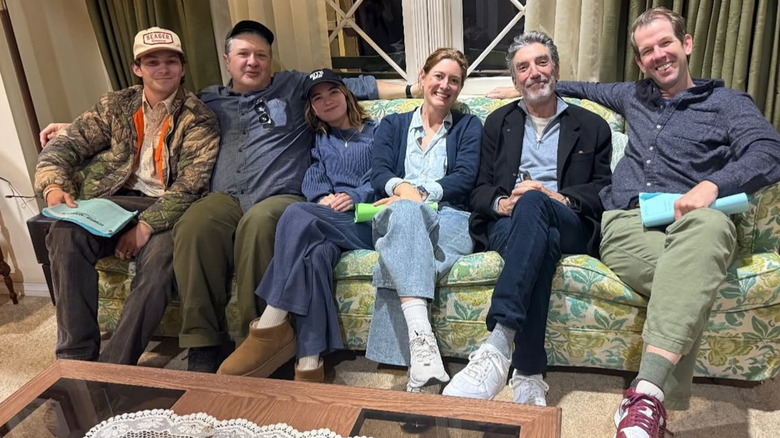 Montana Jordan, Lance Barber, Raegan Revord, Zoe Perry, Chuck Lorre and Matt Hobby