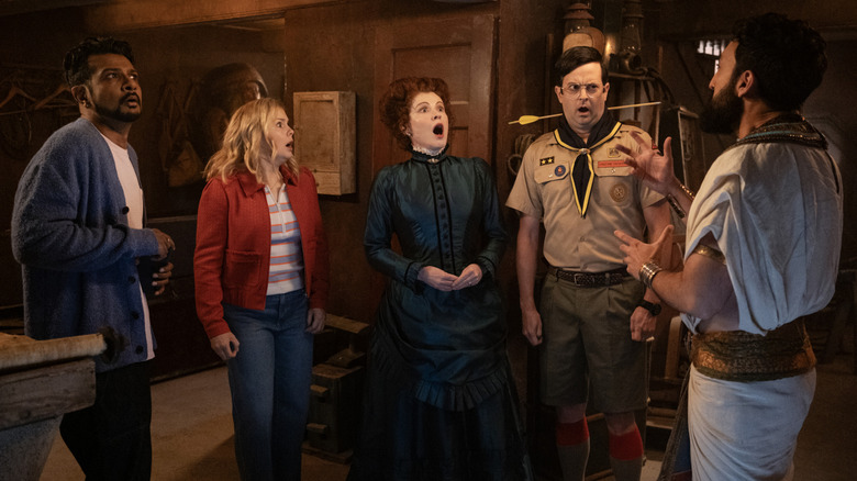 The cast of Ghosts in Season 5, Episode 3, Halloween 5: The Mummy