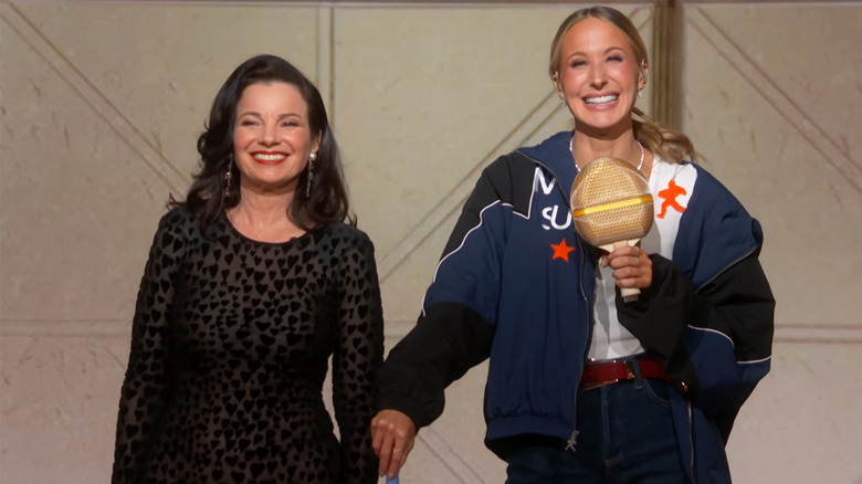 Fran Drescher and Nikki Glaser at the 2026 Golden Globes