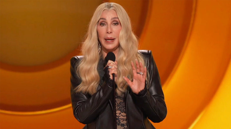 Cher presenting at the 2026 Grammy Awards