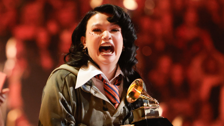 Lola Young accepts the award for Best Pop Solo Performance