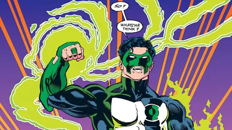 Kyle Rayner designs his Green Lantern costume in "Green Lantern" Vol. 3 #51