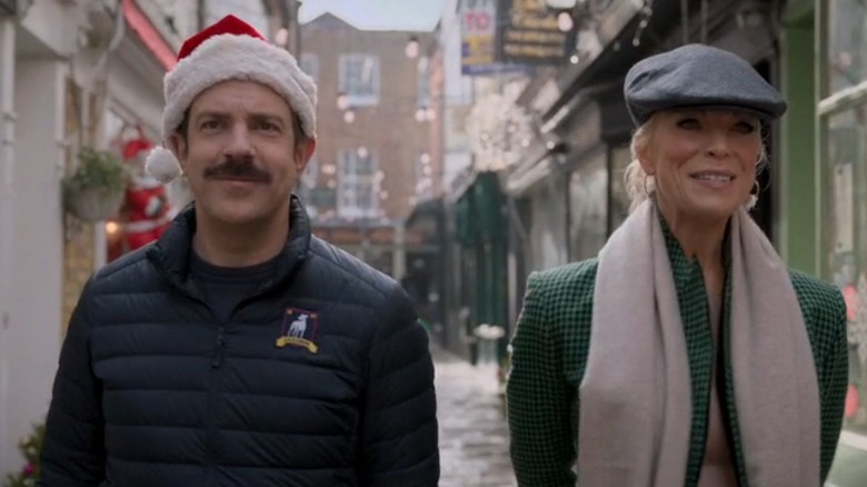 Rebecca and Ted get ready to spread Christmas cheer on Ted Lasso