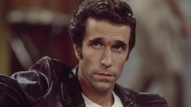 Fonzie looking cool in an episode of Happy Days.