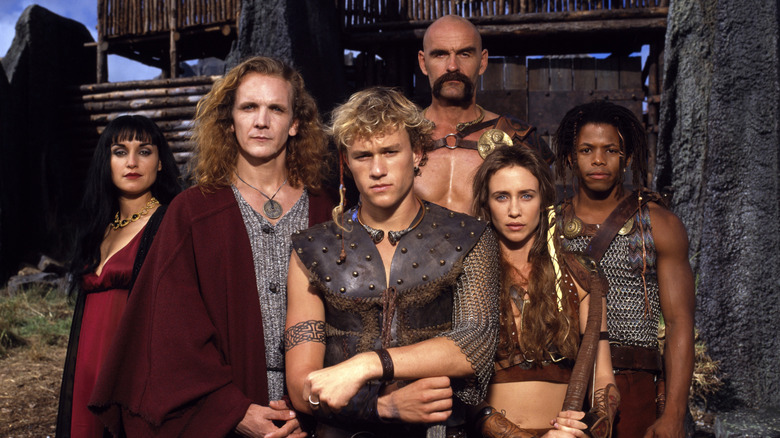 Heath Ledger and the cast of the FOX series "Roar" pose for a group shot