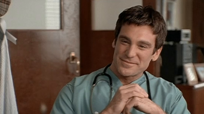 Michael T. Weiss as Jarod acts like a doctor in The Pretender