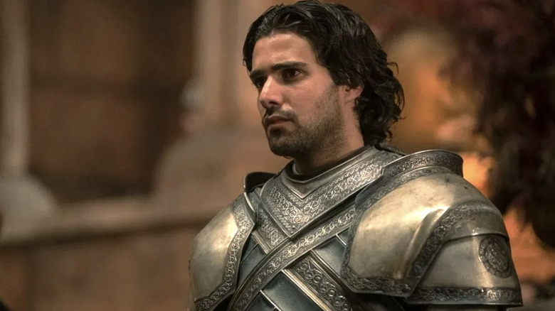 Fabien Frankel as Criston Cole wearing armor in House of the Dragon