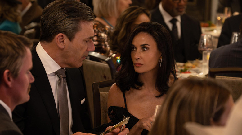 Monty and Cami looking at each other on "Landman"